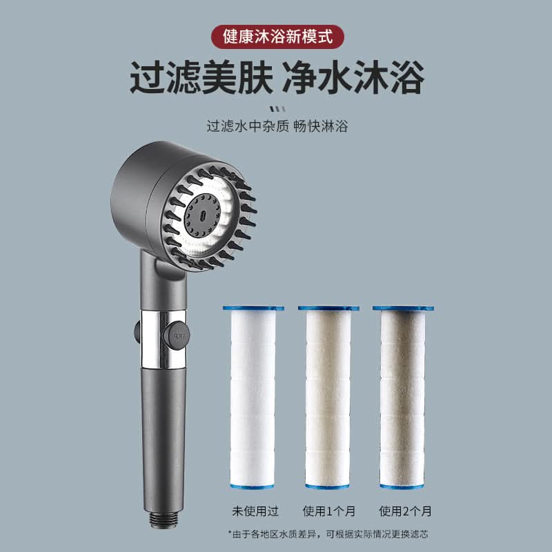 Portable Three-Speed Pressurized Shower Head