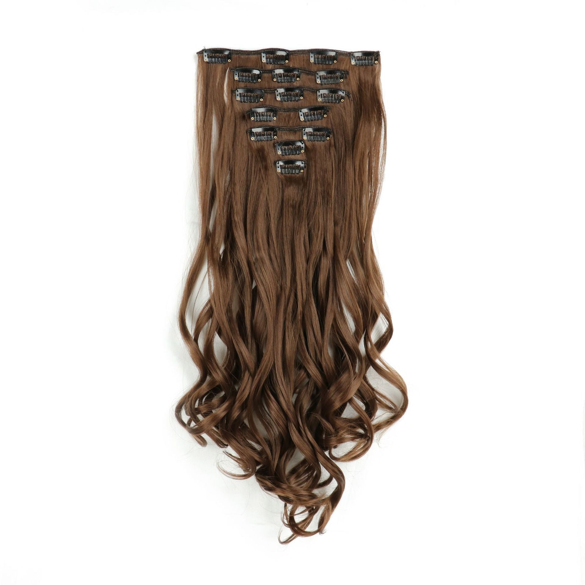 7-Piece Water Wave Hair Extensions – Synthetic Curly Wig Set for Women - 22 inches Long