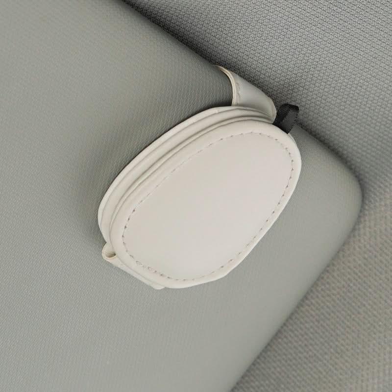 Leather Car Sun Visor Glasses Clip Holder – Oval Shape