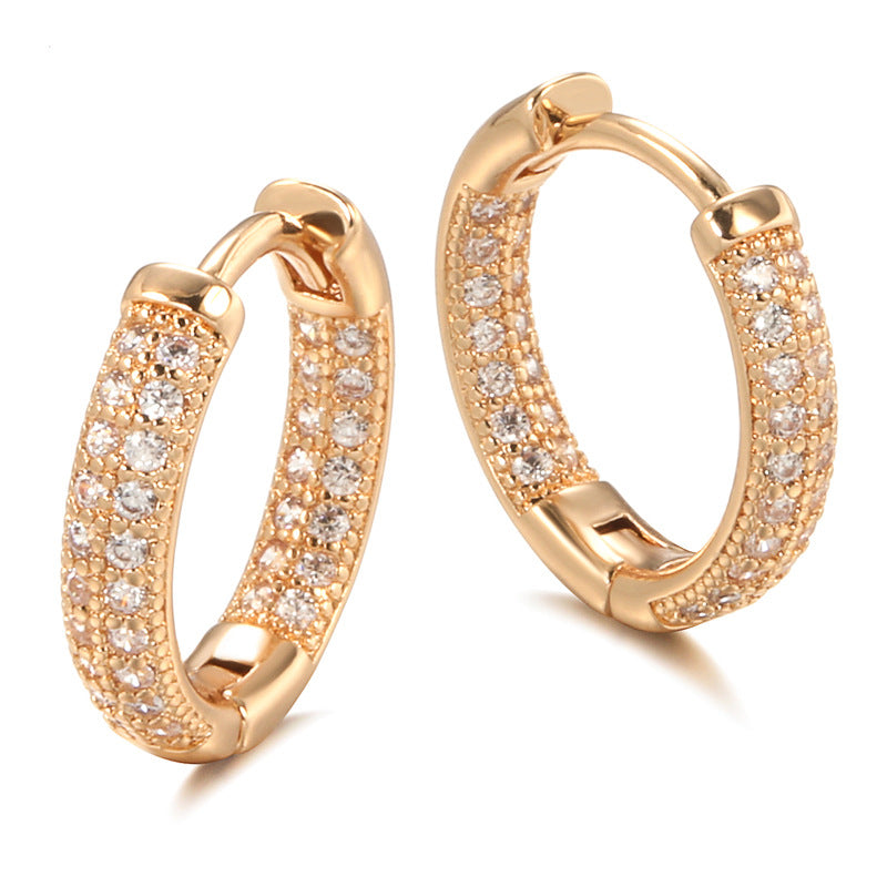Rose Gold Zircon Earrings – Fashion Geometric Jewelry
