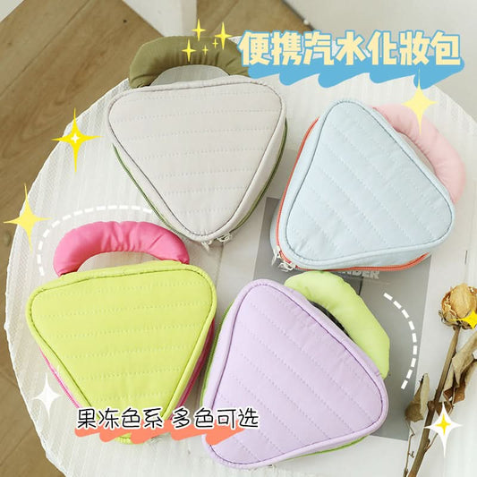 Large Capacity Triangular Cosmetic Bag for Travel