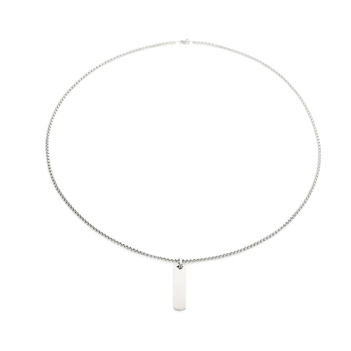 Men’s Square Geometric Necklace – Retro Minimalist Pendant