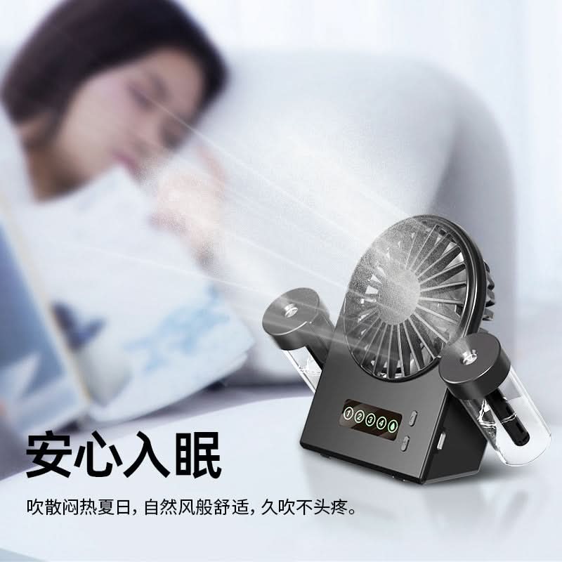 Dual-Nozzle USB Spray Fan – Double Mist Cooling Mini Desk Fan