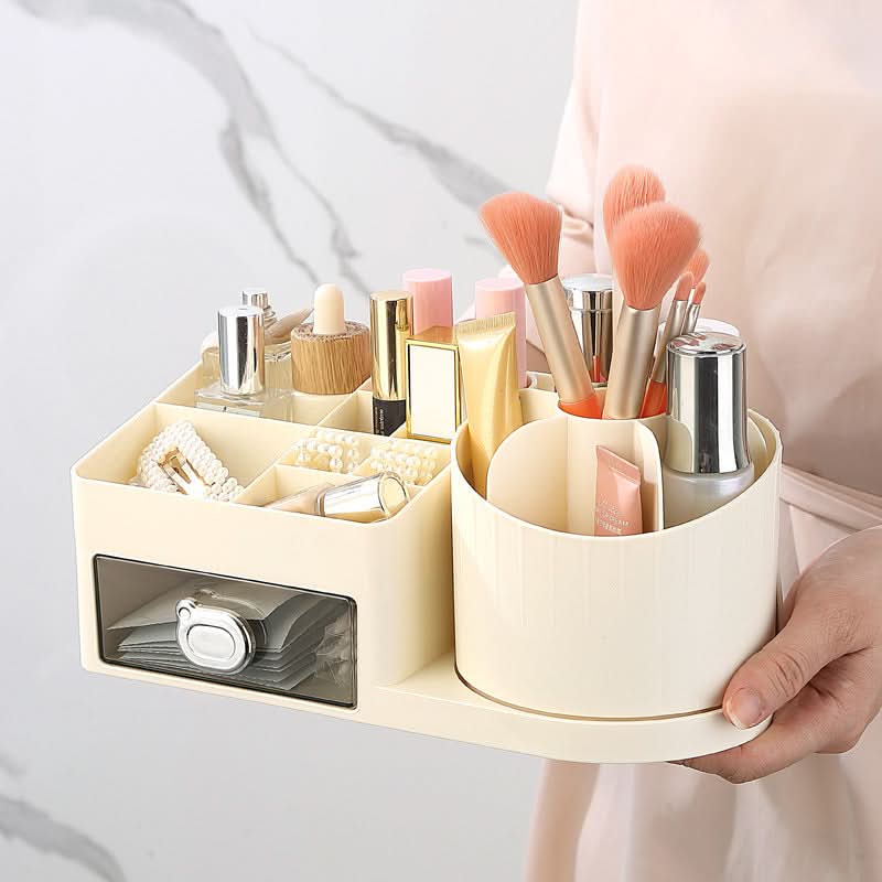 Multi-Compartment Cosmetic Organizer with Drawer Storage