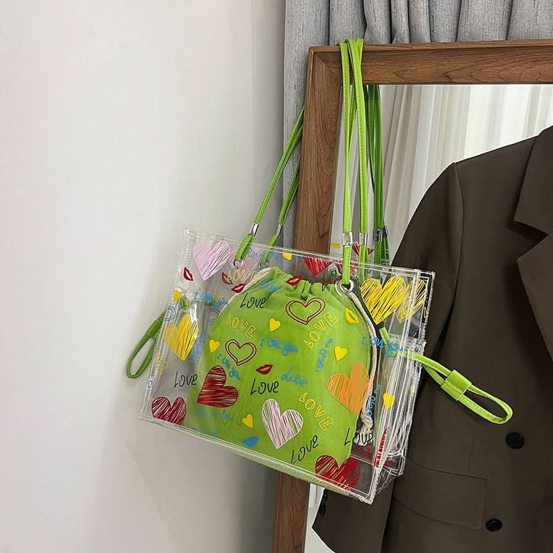 Women's Transparent Trendy Shoulder Tote Bag