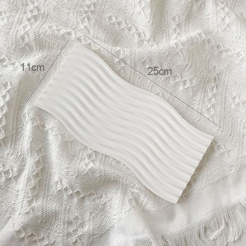 Nordic 3D Plaster Round Tray - Wave Pattern, Photo Props & Decoration
