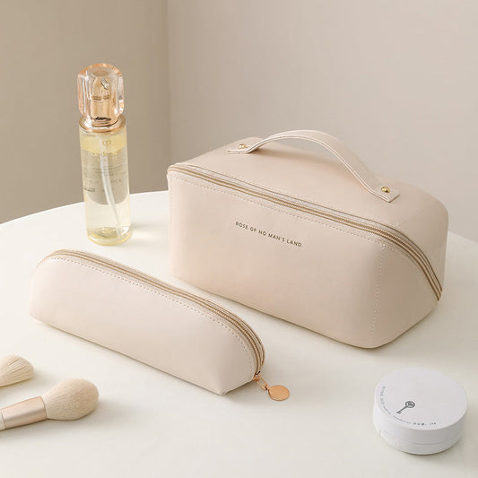 PU Cloud Makeup Bag Set – Large Capacity Waterproof Cosmetic Organizer (2-piece set)