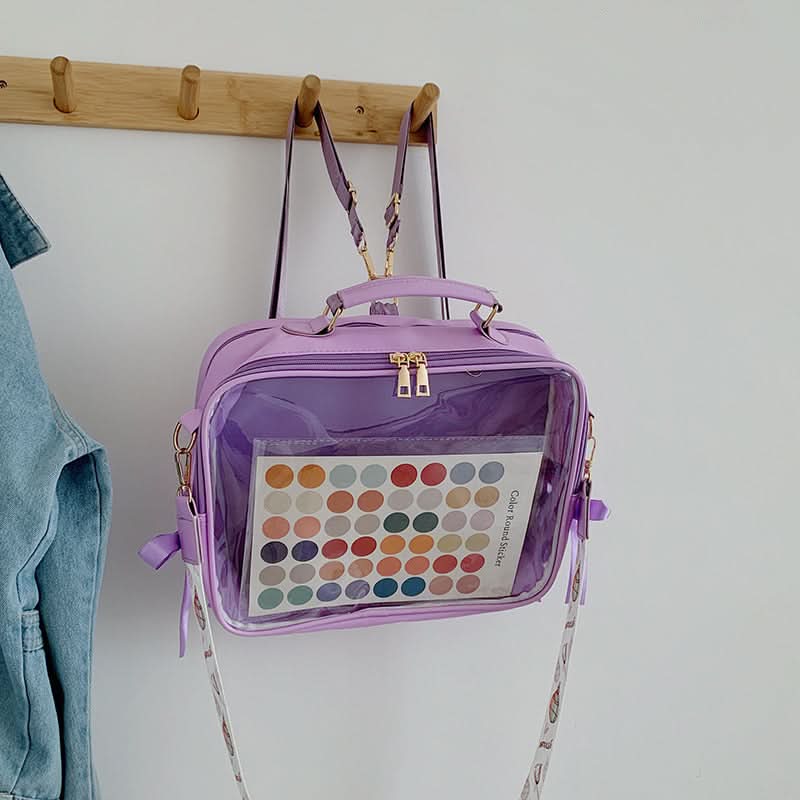 Transparent Jelly Backpack for Students - Multi-Purpose Shoulder Bag