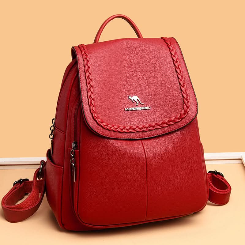 Women's PU Leather Shoulder Backpack – Casual Bag for Daily Use