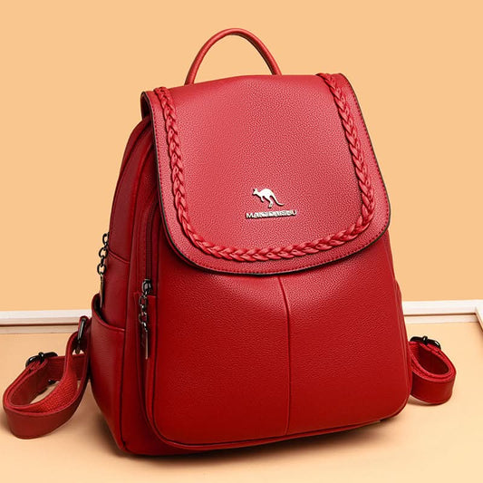 Women's PU Leather Shoulder Backpack – Casual Bag for Daily Use