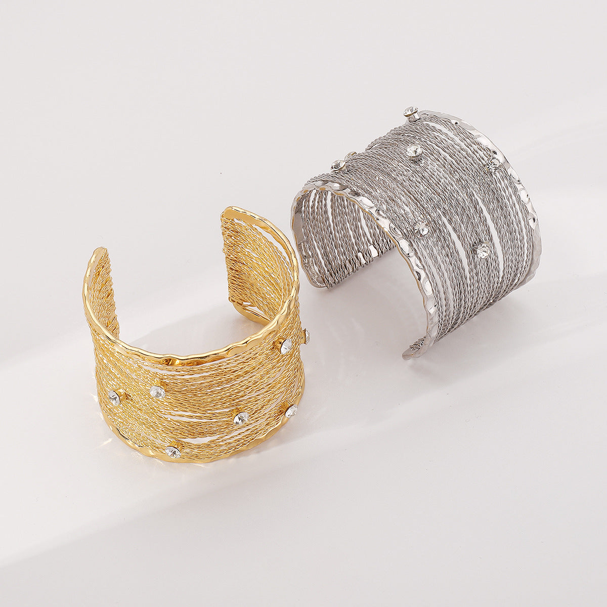 Glamorous Wrap Statement Bracelet for Women – Adjustable Multi-Strand Shine Cuff