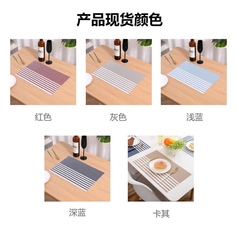 Striped PVC Placemats for Dining Table