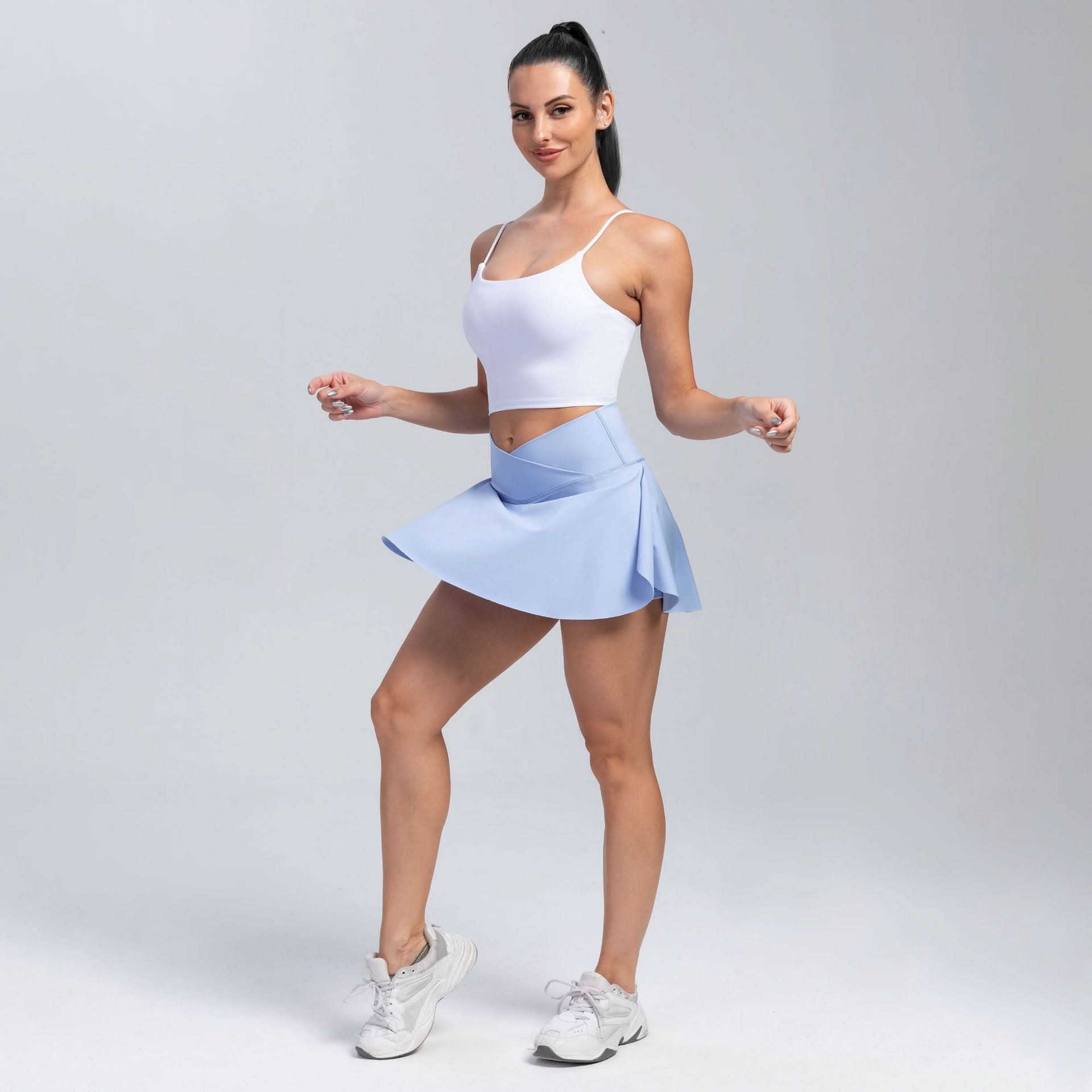Women's High-Waist Sports Skirt Shorts – Moisture-Wicking Activewear for Yoga