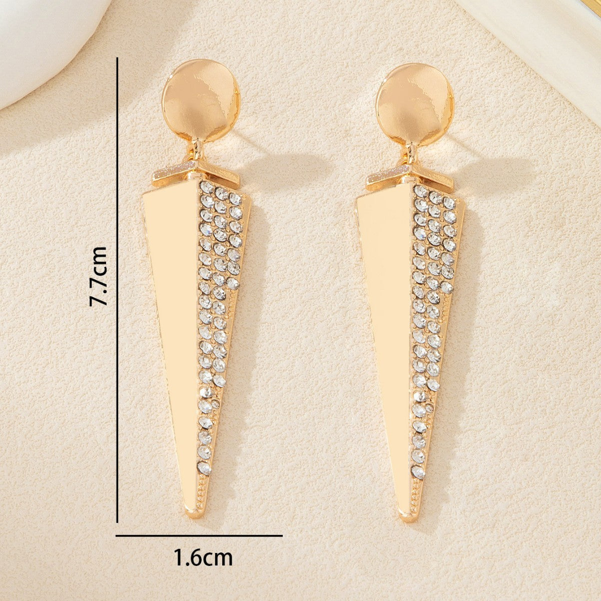 Triangle Geometric Earrings for Women – Shiny Diamond Inlaid Fashion Jewelry