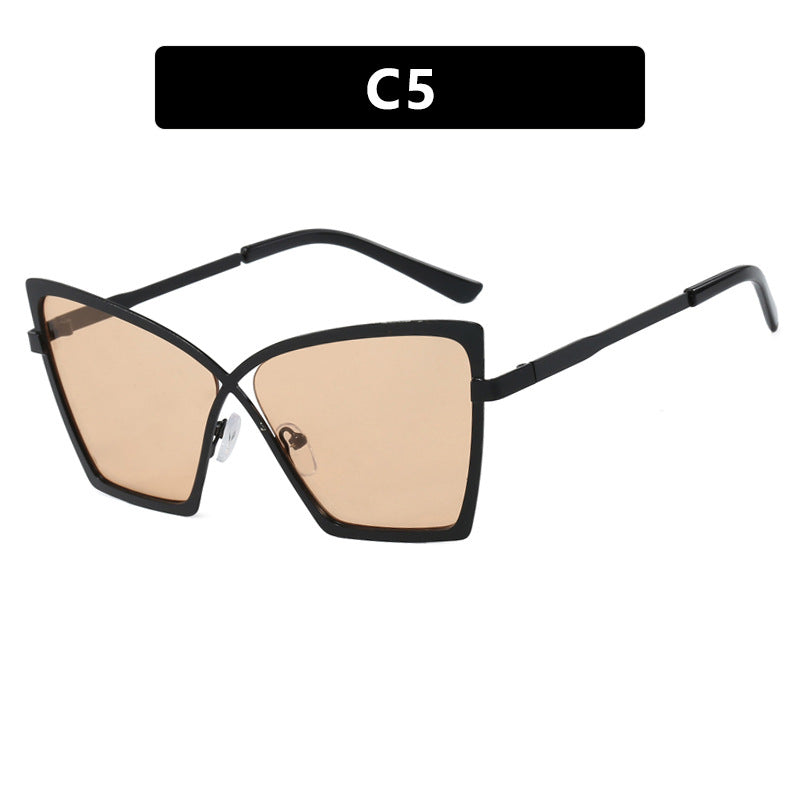 Cat-Eye Anti-Blue Light Glasses for Women – Large Frame Metal Eyewear, Myopia-Compatible