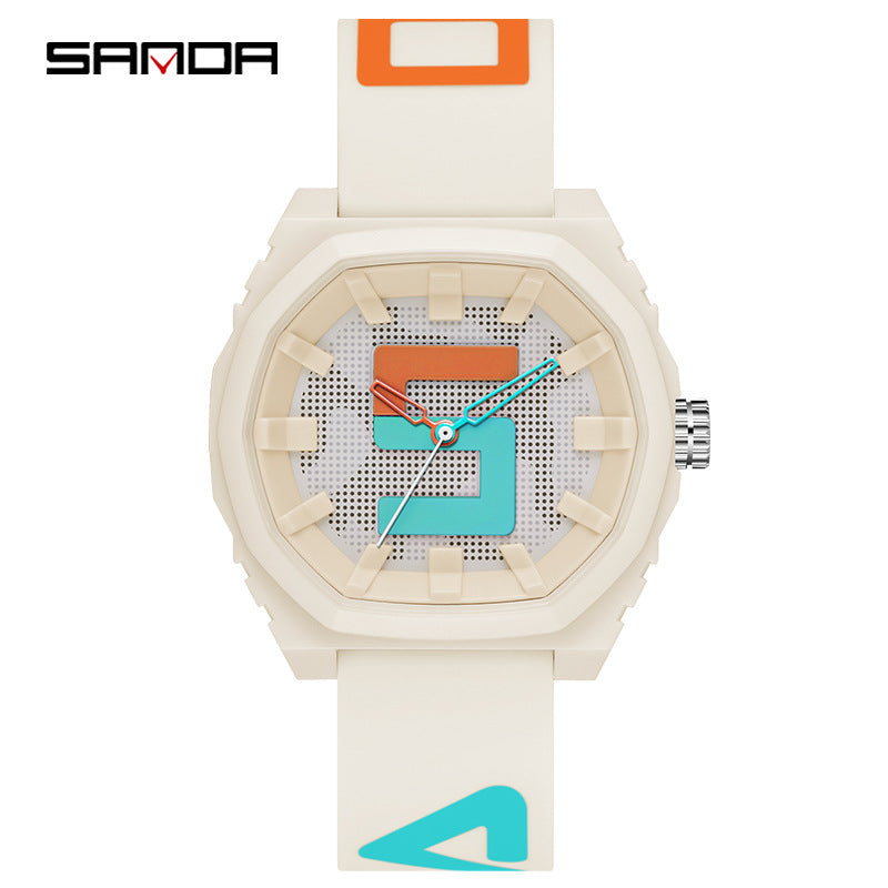 Sanda Waterproof Student Watch – Stylish Silicone Analog Sports Watch for Boys & Girls