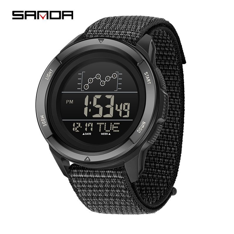 SANDA Digital Sports Watch – Multifunction Waterproof Student Watch with Nylon Strap