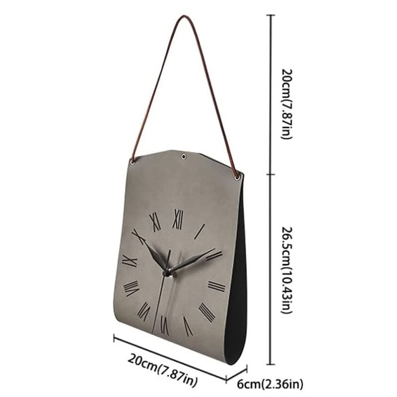 Retro PU Leather Wall Clock Decor