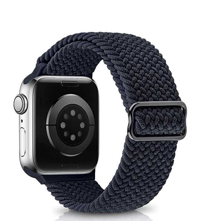Adjustable Woven Nylon Band for Apple Watch –With Buckle, 38mm-49mm (Only Strap)