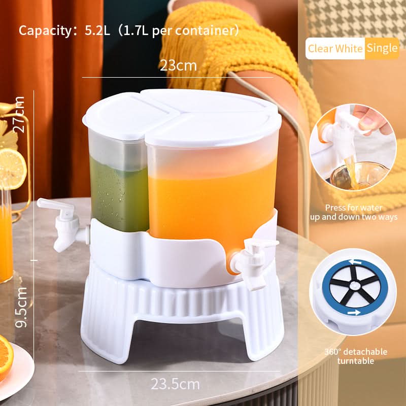 Export hot-selling rotating cold water kettle with faucet for refrigerator fruit teapot three-grid cold water bucket for soaking bottle of ice water 5.2L