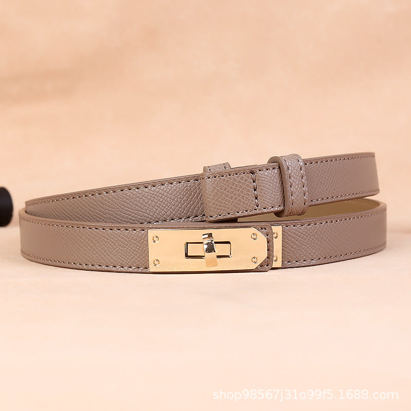 Women's Leather Waist Belt – Snap Button Fashion Dress Accessory