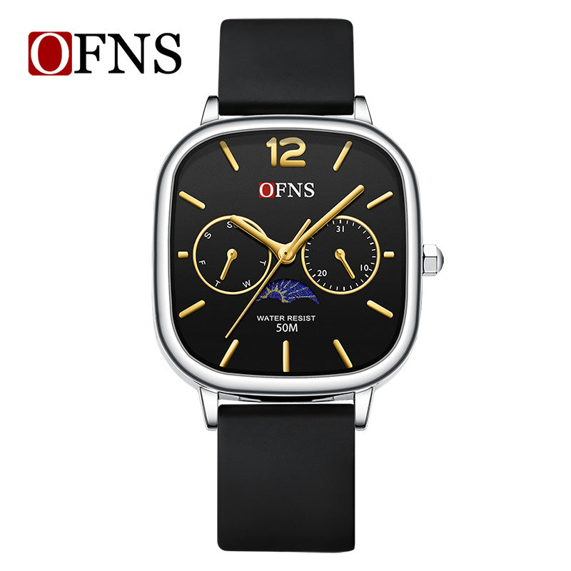 OFNS Moon Phase Quartz Watch with Calendar – Waterproof Fashion Unisex Watch