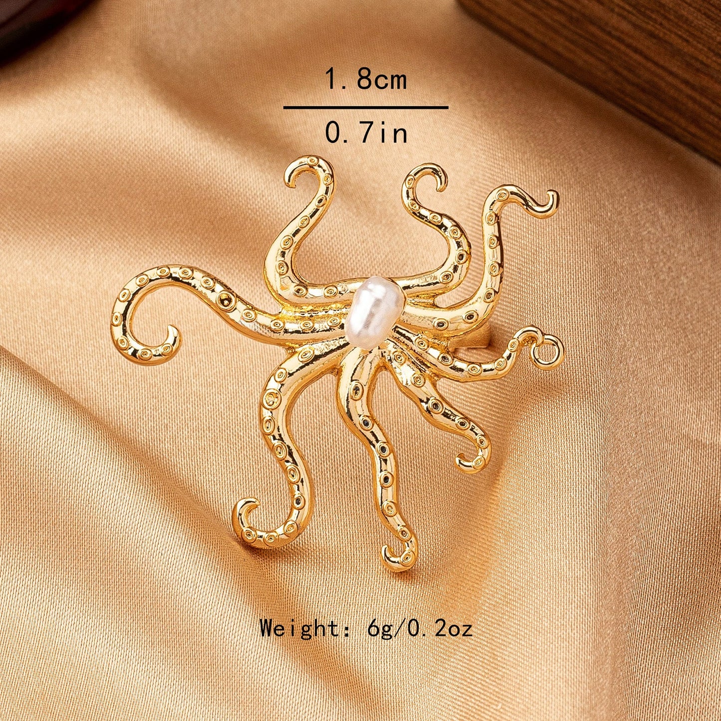 Gold Octopus Adjustable Ring for Women – Trendy Streetwear Statement Jewelry