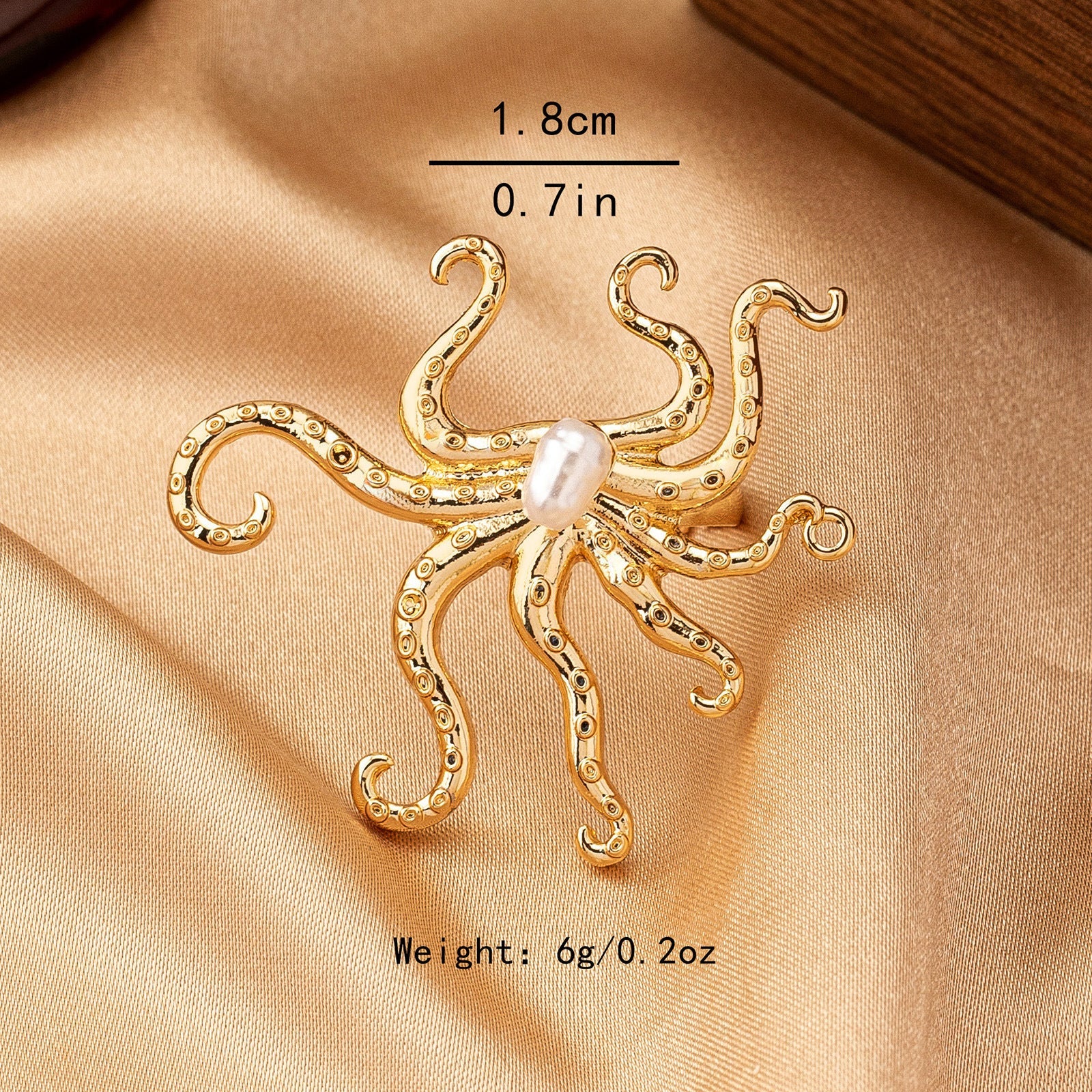 Gold Octopus Adjustable Ring for Women – Trendy Streetwear Statement Jewelry