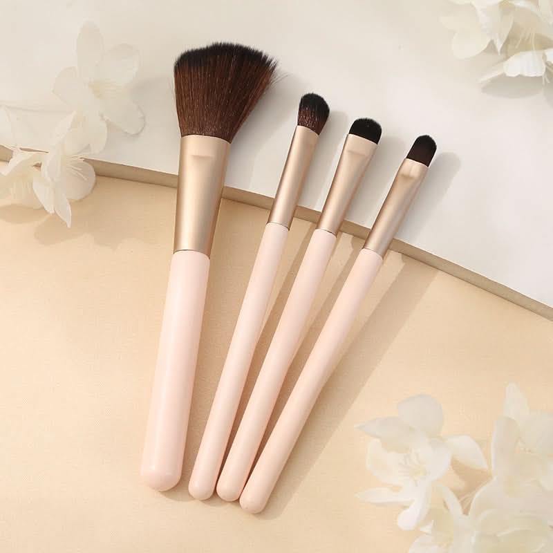 4-Piece Nylon Makeup Brush Set for Blush & Eyeshadow