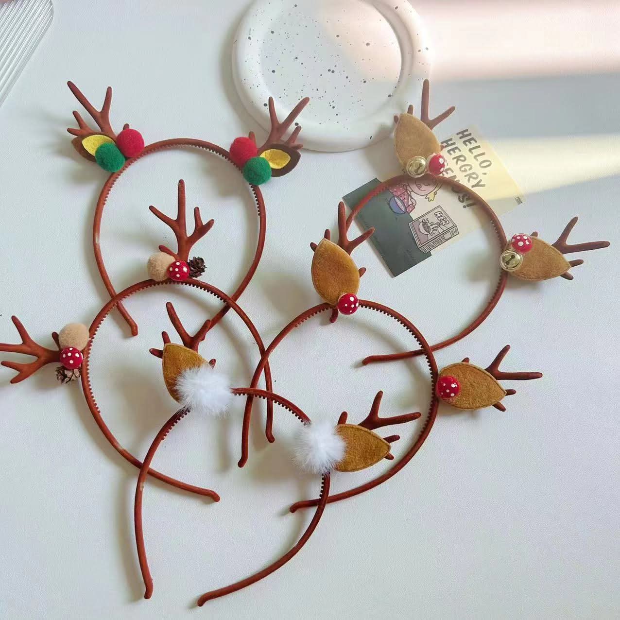 Christmas Red Antler Headband for Kids & Adults