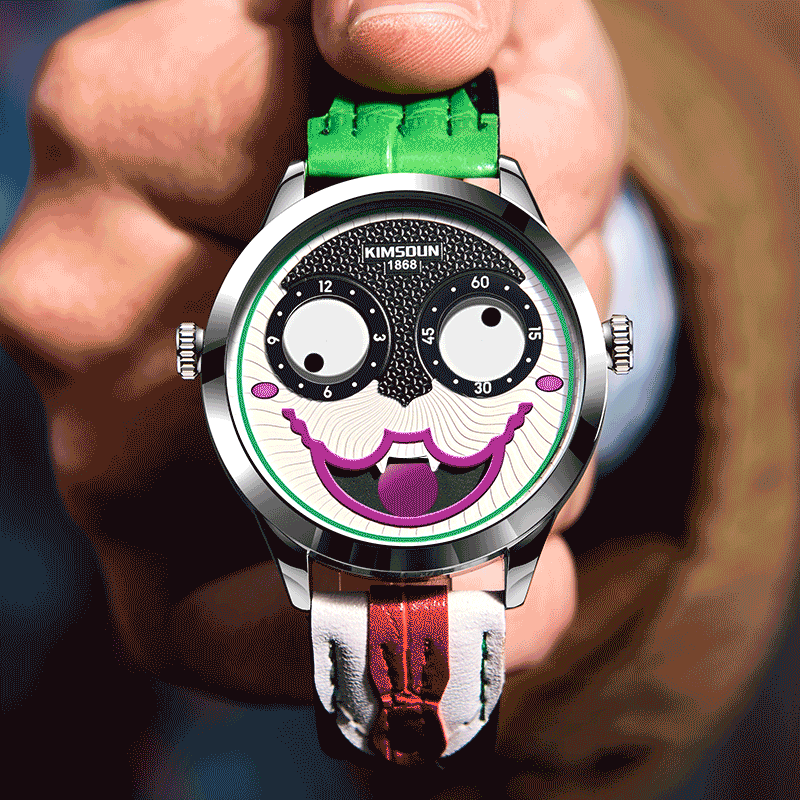 Russian Clown-Inspired Men’s Quartz Watch – Dual Display, Fashion Statement