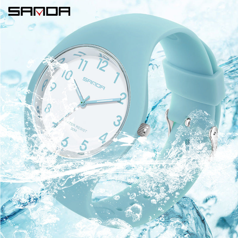 Sanda Jelly Series Quartz Watch – Waterproof Shockproof Sports Watch for Students