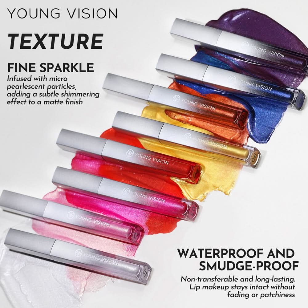 YOUNG VISION Diamond Lip Gloss – Non-Sticky, Multi-Use Pearlescent Makeup