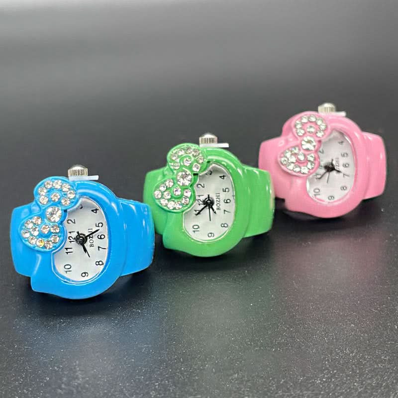 Women's Diamond Ring Watch – Elegant Quartz Finger Watch