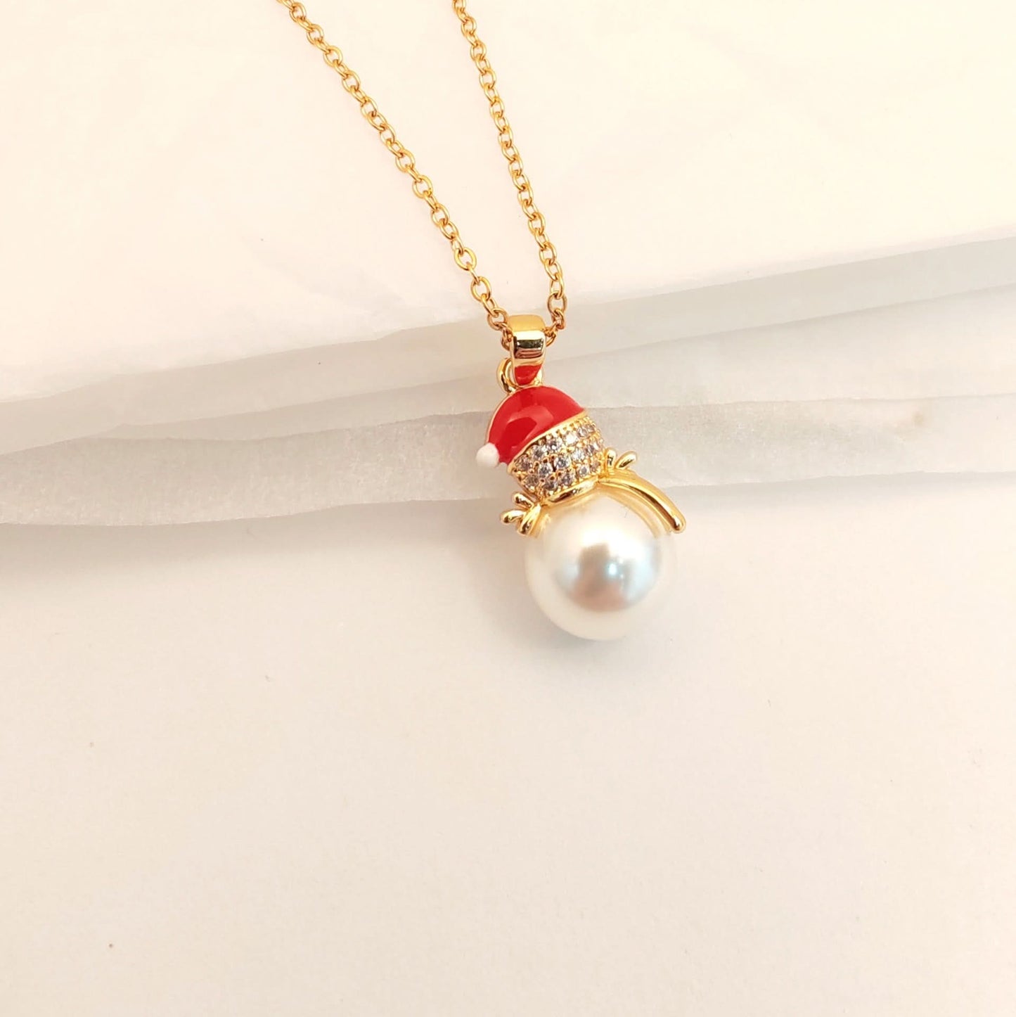Santa Claus Red Pendant Necklace for Women