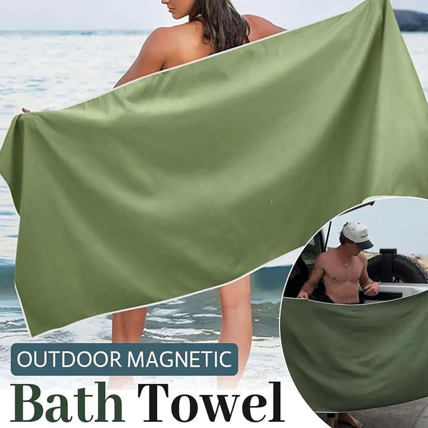 Quick-Dry Magnetic Bath Towel – Coral Fleece Beach Towel for Outdoors