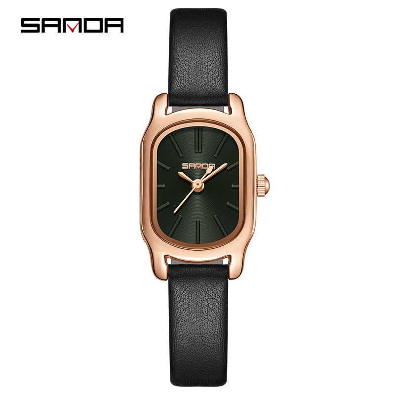 Sanda Women’s Retro Quartz Watch – Waterproof Casual Leather Strap Fashion Watch