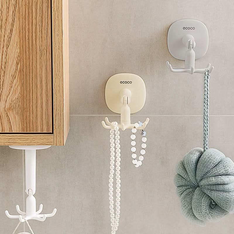 360° Rotating Adhesive Hook - Hexagon Bathroom Hook for Towels & Clothes