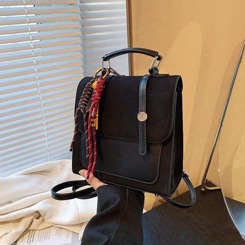 Women's Retro Leather Backpack – Stylish Multifunctional Bag with Handle