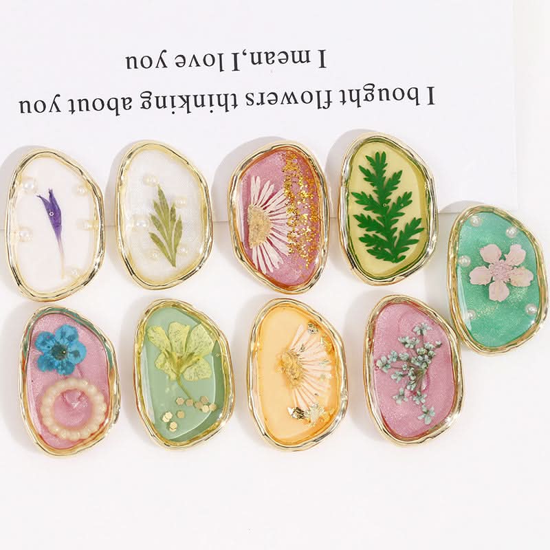 Pearl Oval Quicksand Green Leaf Earrings - DIY Jewelry Accessories (Set of 6 pcs.)
