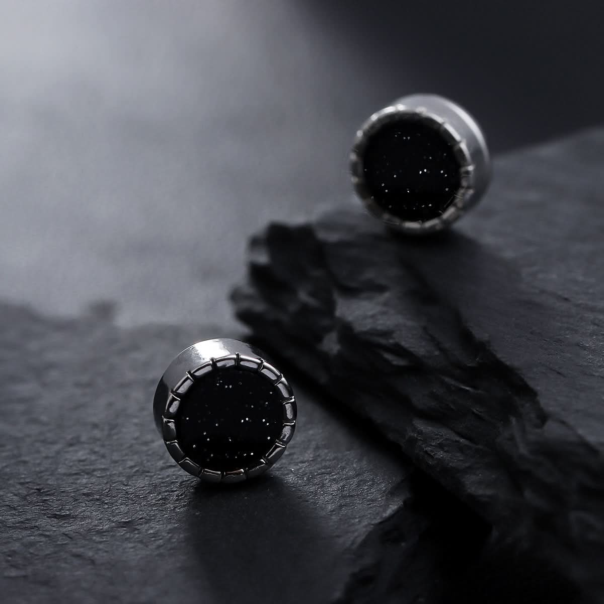 Men's Magnetic Black Onyx Ear Clips – No Piercing Hoop Earrings