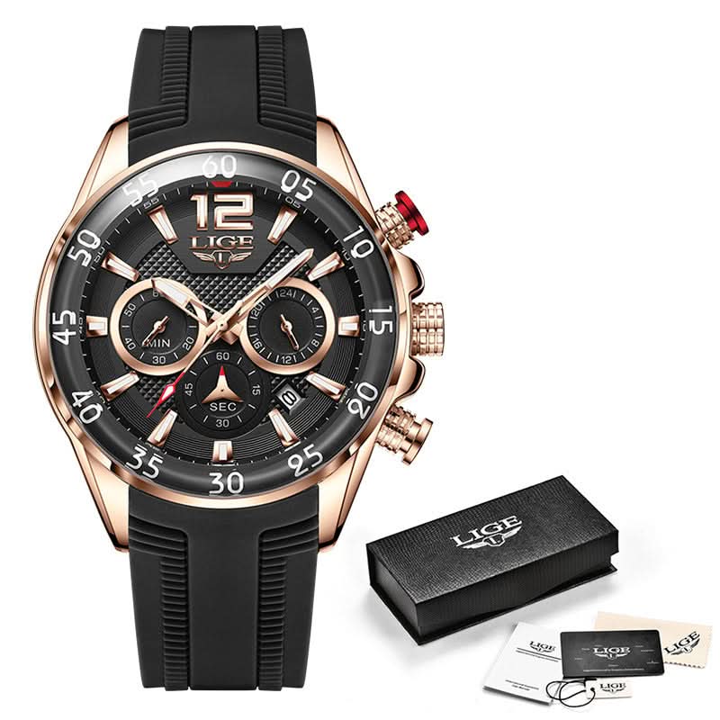 Men’s Quartz Sports Chronograph Watch –Silicone Strap