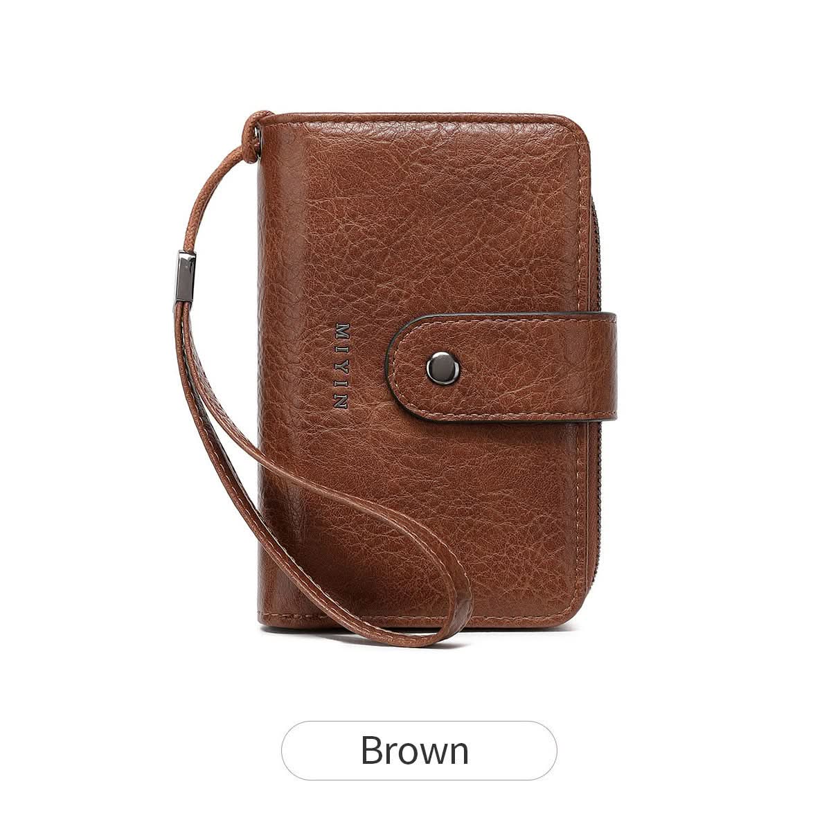 Women's RFID Blocking PU Leather Tri-Fold Wallet – Zipper Coin Purse