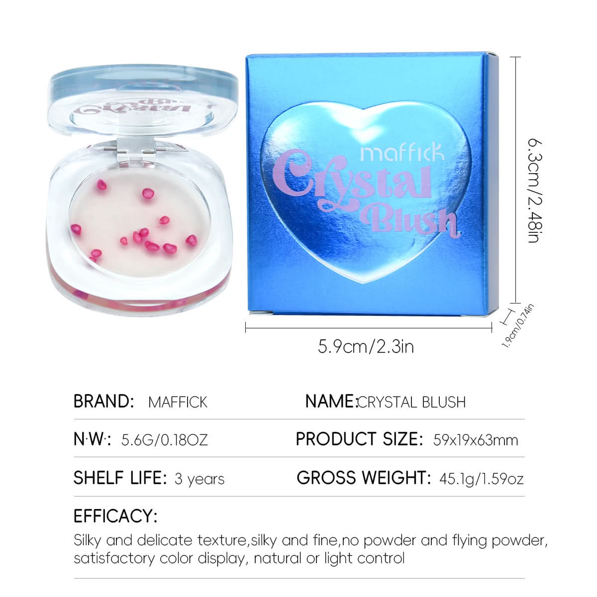 Temperature-Changing Blush Cream – Color-Adaptive, Crystal Glow for Natural Nude Makeup