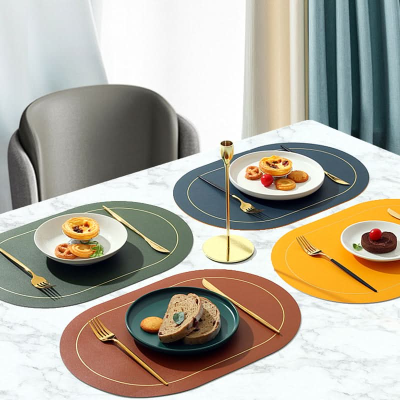 Leather PVC Non-Slip Dining Table Mat