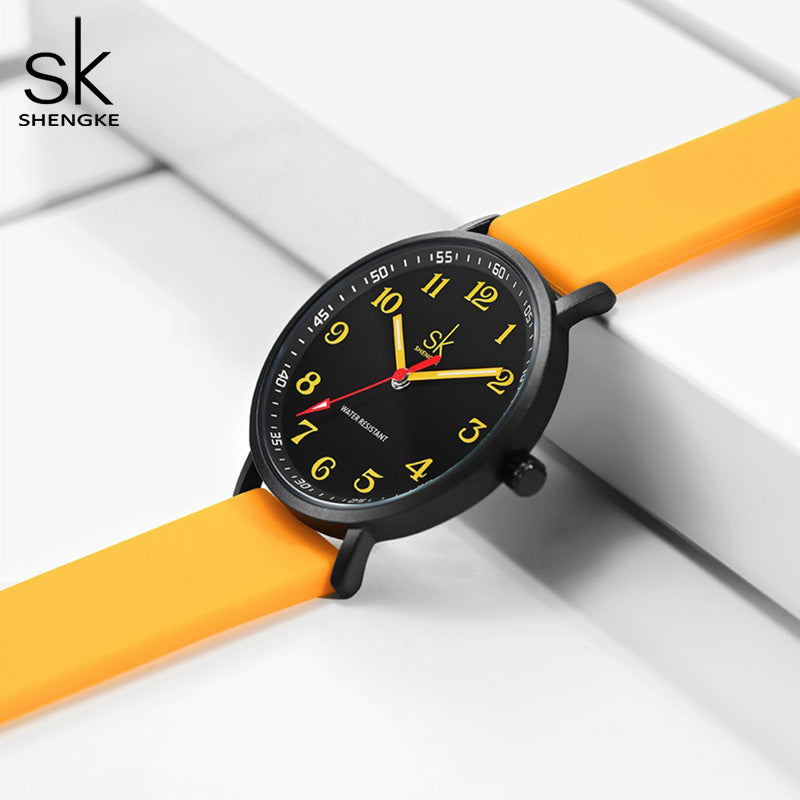 SK Women’s Sports Quartz Watch – Waterproof Silicone Strap, Lightweight Wristwatch