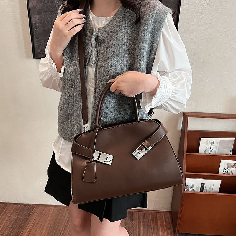 Kelly-Style Handbag for Women – Retro Small Square PU Shoulder Bag