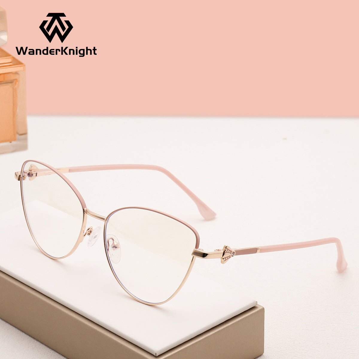 Ultra-Light Metal Cat Eye Blue Light Glasses – Trendy Butterfly Frame for Women