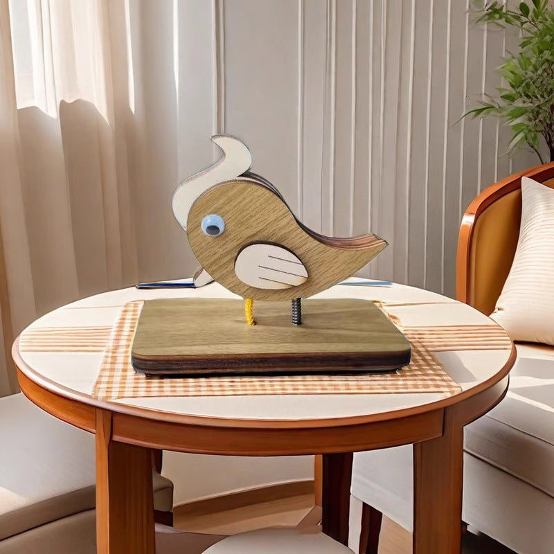 Woodpecker Handmade Wooden Doorbell – Decorative Pull-Knock Bell for Home