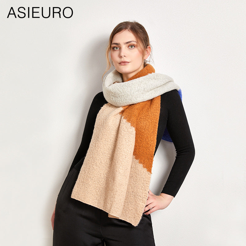 Minimalist Women’s Warm Nylon Scarf – Double-Sided Thick Neck Wrap for Fall & Winter